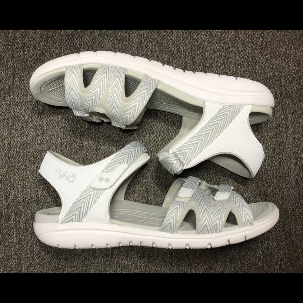 RYKA White Velcro Sandals. Never worn.